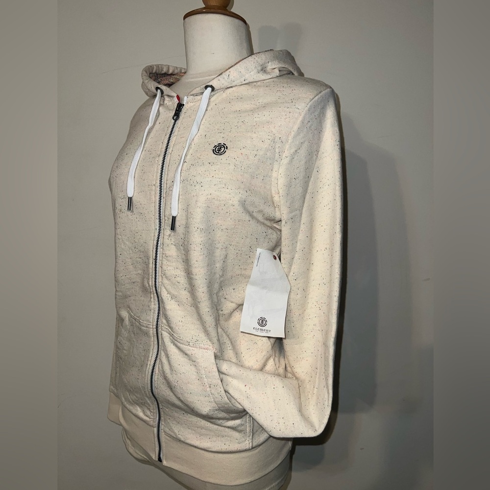NWT Element Full Zip Hoodie Women’s Size Large Cream Color Multicolor Heathered